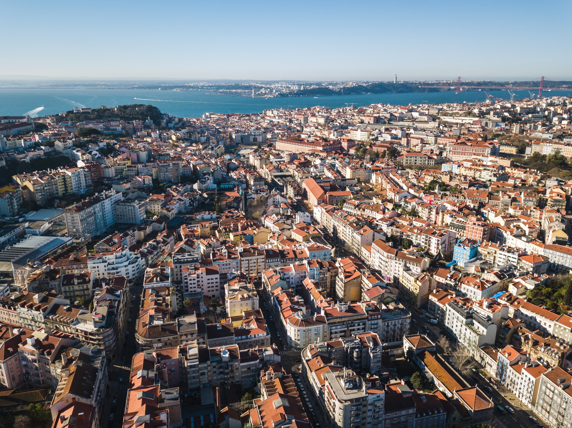 Vue aérienne de Lisbonne